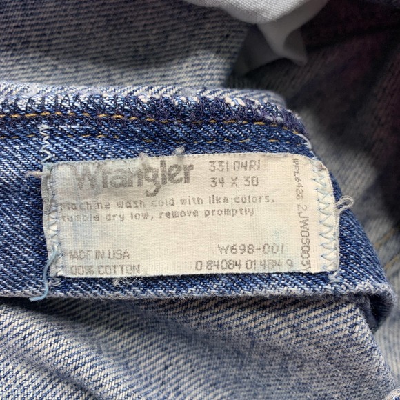 Wrangler Mens Jeans Size 34X30 Blue Denim Brushed‎ Rugged Straight Leg Pockets - Picture 10 of 16